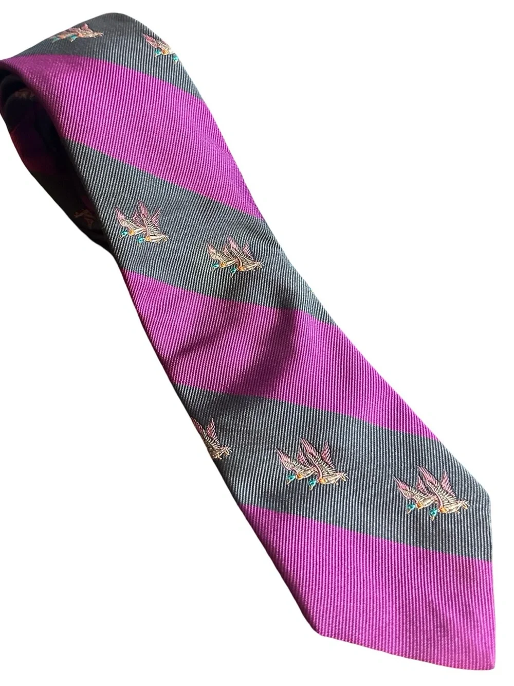 Hathaway Silk Blend Striped Duck Tie